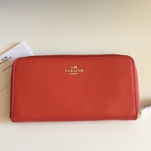 Coach Accordion Zip Wallet - Neon NWT